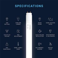 Parmida 20-Pack 4Ft Led T8 Hybrid Type A+B Light Tube, 18W, Plug & Play Or Ballast Bypass, Single-Ended Or Double-Ended Connection, 2200Lm, Frosted Cover, T8 T10 T12, Ul - 5000K