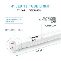 Parmida 20-Pack 4Ft Led T8 Hybrid Type A+B Light Tube, 18W, Plug & Play Or Ballast Bypass, Single-Ended Or Double-Ended Connection, 2200Lm, Frosted Cover, T8 T10 T12, Ul - 5000K