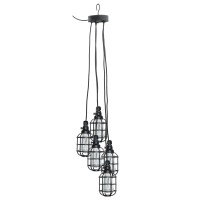 Paradise By Sterno Home Solar Outdoor Led Pendant Light, 2.2' Tall, Black