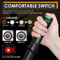 Uniquefire T50 850Nm Ir Illuminator Flashlight Lights For Night Vision,Zoomable Infrared Flashlight Illuminator 3 Modes Memory Function Predator Light,With Fast Replace Torch Head And Pill System