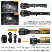 Uniquefire T50 850Nm Ir Illuminator Flashlight Lights For Night Vision,Zoomable Infrared Flashlight Illuminator 3 Modes Memory Function Predator Light,With Fast Replace Torch Head And Pill System