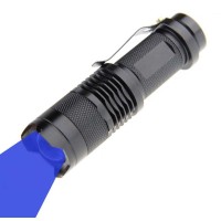 Wayllshine Scalable Blue Led 3 Mode Long Range Blue Beam Blue Light Flashlight, Blue Led Flashlight Blue Flashlight Torch With Blue Light Blue Led For Night Fishing And Outdoor Activities-Black House