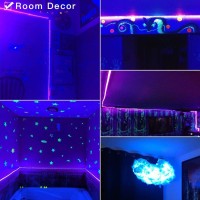 Deep Dream 16.4Ft/5M Waterproof Uv Black Light, Smd 2835 300 Leds, 395Nm-400Nm Blacklight Fixtures Led Strip With 12V Power Supply, Ip65 For Bedroom Dj Glow Party Halloween Resin Curing