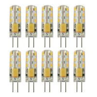 Rayhoo 10Pcs G4 Led Bulbs Jc Bi-Pin Base Lights 1.5W Ac/Dc 12V 10W-20W T3 Halogen Bulb Replacement Landscape Bulbs (Warm White 3000K)