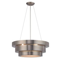 Layers 22'' Wide 3-Light Chandelier - Brushed Steel