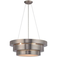 Layers 22'' Wide 3-Light Chandelier - Brushed Steel