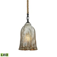 Hand Formed Glass 6'' Wide 1-Light Mini Pendant - Oil Rubbed Bronze