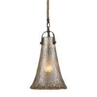 Hand Formed Glass 8'' Wide 1-Light Mini Pendant - Oil Rubbed Bronze