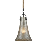 Hand Formed Glass 8'' Wide 1-Light Mini Pendant - Oil Rubbed Bronze