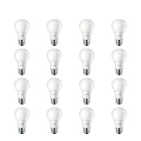 Philips Led Frosted A19 Light Bulb Nondimmable 800 Lumen Daylight 5000K 9W60W E26 Base 16Pack