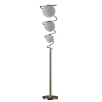 Homelegance Saturn Three Sparkling Orbs Metal Satin Nickel Finish Decorative Accent Lighting, Floor Lamp, White