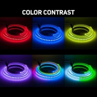 Btf-Lighting Ws2812B Ic Rgb 5050Smd Pure Gold Individual Addressable Led Strip 3.28Ft 144Led 144Led/M Flexible Full Color Ip67 Dc5V For Diy Chasing Color Project(No Adapter Or Controller)