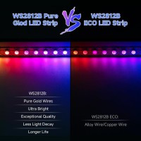 Btf-Lighting Ws2812B Ic Rgb 5050Smd Pure Gold Individual Addressable Led Strip 3.28Ft 144Led 144Led/M Flexible Full Color Ip30 Dc5V For Diy Chasing Color Project(No Adapter Or Controller)