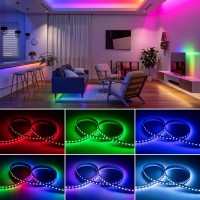 Btf-Lighting Ws2812B Ic Rgb 5050Smd Pure Gold Individual Addressable Led Strip 3.28Ft 144Led 144Led/M Flexible Full Color Ip30 Dc5V For Diy Chasing Color Project(No Adapter Or Controller)