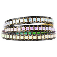 Btf-Lighting Ws2812B Rgb 5050Smd Individual Addressable 3.3Ft 144(2X72) Pixels/M Flexible Black Pcb Full Color Led Pixel Strip Dream Color Ip30 Non-Waterproof For Bedroom,Diy Project Only Dc5V