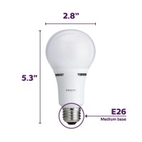 Philips Led 3-Way A21 Frosted Light Bulb: 1600-800-450-Lumen, 2700-Kelvin, 18-8-5-Watt (100-60-40-Watt Equivalent), E26D Base, Warm White, 4-Pack