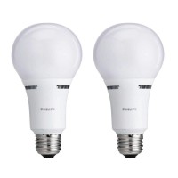 Philips 459180 Led 3-Way A21 Frosted Light Bulb: 1600-800-450-Lumen, 2700-Kelvin, 18-8-5-Watt (100-60-40-Watt Equivalent), E26D Base, Warm White, 2-Pack