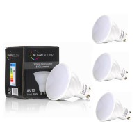 Auraglow Super Bright 5.3W Led Gu10 Light Bulb, Daylight Cool White 6500K - Retrofit - 550 Lumen - 70W Eqv - Four Pack