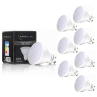 Auraglow Super Bright 5.3W Led Gu10 Light Bulb, Daylight Cool White 6500K - Retrofit - 550 Lumen - 70W Eqv - Eight Pack