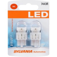 Sylvania - 7443 T20 Led Red Mini Bulb - Bright Led Bulb, Ideal For Stop And Tail Lights (Contains 2 Bulbs)