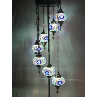 7 Balls Turkish Mosaic Floor Lamp Handmade Glass Lighting Ottoman Moroccan