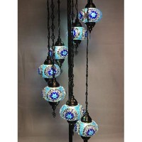 7 Balls Turkish Mosaic Floor Lamp Handmade Glass Lighting Ottoman Moroccan