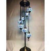 7 Balls Turkish Mosaic Floor Lamp Handmade Glass Lighting Ottoman Moroccan