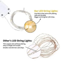 6 Pack Fairy Lights Battery Operated - 7Ft 20 Led Waterproof Mini Silver Wire String Lights For Wedding Mason Jars Crafts Shelves Walls Christmas Garlands Party, Warm White