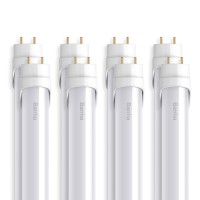 Barrina T8 T10 T12 Led Light Tube, 4Ft, 6000K 3200Lm 24W, Dual-End Powered, Super Bright White, G13, Ballast Bypass, Frosted Cover, T8 T10 T12 Fluorescent Light Tubes Replacement, 8-Pack