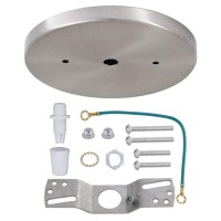 B&P Lamp 5 1/4 Inch Modern Shallow Steel Canopy Kit With Hardware, Satin Nickel