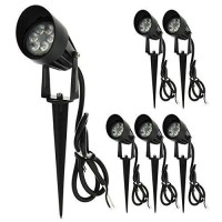 Ledwholesalers Low Voltage Led Outdoor Landscape Garden Metal Spot Light Fixture With Built-In Shade 12V Ac/Dc 7W (6-Pack), Warm White, 3753Wwx6