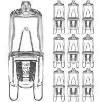 G9 Bulb, T4 Bulbs, G9 Halogen Light Bulbs, 60W, 120V, 1.69In, 850Lm, 2700K Warm White, Clear, G9 Bi-Pin Base For Track Lighting, Replacement For Chandelier, Under Kitchen Cabinets, 10 Pack