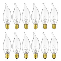 Sunlite Incandescent 25 Watt Petite Chandelier 194 Lumens Clear Light Bulb 12 Pack