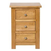 Hallowood Furniture Wav-Bet3D Waverly Bedside Table In Light Oak Finish | Narrow Side/Lamp Nightstand | Solid Wooden Drawered Cabinet, Brown