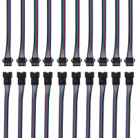 Btf-Lighting 10 Pairs 4Pin Sm Jst 15Cm Cable Female/Male Connectors For Led Strip Rgb 5050 3528 Ws2801 Apa02 Ws2815 Ws2813