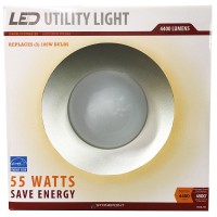 Stonepoint Led Lighting Utility Light Energy Efficient Bright Daylight Bulb With Shroud Fits Standard Edison Base 4000K And 4400 Lumens For Shop Light, Garage Light, Workshop