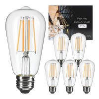 Edison Light Bulb - E26 Light Bulb, 4W Equivalent Edison Bulbs 40 Watt, St64 Led Edison Bulb, Clear Led Vintage Light Bulbs Amber Warm 2200K, Dimmable Led Light Bulbs For Light Fixutres Decorative