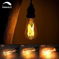 Edison Light Bulb - E26 Light Bulb, 4W Equivalent Edison Bulbs 40 Watt, St64 Led Edison Bulb, Clear Led Vintage Light Bulbs Amber Warm 2200K, Dimmable Led Light Bulbs For Light Fixutres Decorative