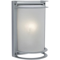 Nevis - Led Outdoor Wall Light - Satin Finish - Ribbed Frosted Glass Shade