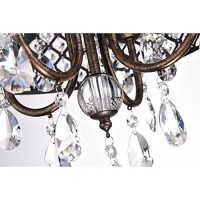 Edvivi Marya Drum Crystal Chandelier, 4 Lights Glam Lighting Fixture, Antique Copper Finish, Adjustable Ceiling Light With Round Crystal Drum Shade For Living Room, Bedroom, Kitchen