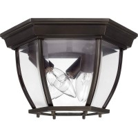 Capital Lighting 9802Ob Clear Glass Outdoor Flush Mount, 3-Light 180 Total Watts, 7