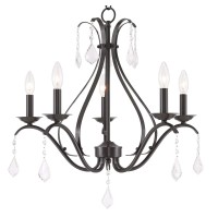 Livex Lighting 40845-92 Transitional Five Light Chandelier From Caterina Collection Dark Finish, English Bronze