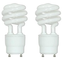 (2-Pack) Satco S8205 18-Watt 2700K Gu24 Base Mini Spiral Compact Fluorescent Lamp,Warm White, 75W Equal