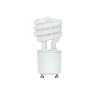 (2-Pack) Satco S8205 18-Watt 2700K Gu24 Base Mini Spiral Compact Fluorescent Lamp,Warm White, 75W Equal