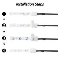 Lightingwill 10Pcs/Pack Strip To Dc Female Plug Solderless Snap Down 2Pin Conductor Led Strip Connector For Quick Splitter Connection Of 8Mm Wide 3528 2835 Single Color Flex Led Strips