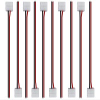 Lightingwill 10Pcs/Pack Strip Wire Solderless Snap Down 2Conductor Led Strip Connector For 10Mm Wide 5050 5630 Single Color Flex Led Strips