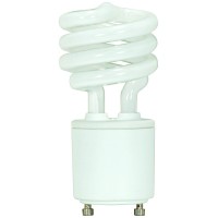 (2-Pack) Satco S8208 13-Watt 4100K Gu24 Base Mini Spiral Compact Fluorescent Lamp, 60W Equal2