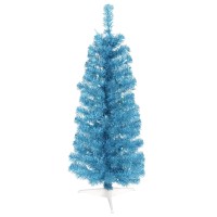 Vickerman 3' Sky Blue Pencil Artificial Christmas Tree, Blue Dura-Lit Incandescent Lights - Faux Pencil Christmas Tree - Seasonal Indoor Home Decor