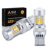 Alla Lighting 7444Na 7443 Led Switchback Turn Signal Lights Bulbs, Dual Color Amber Yellow/6000K White, Blinker Lamps/Parking Lights/Drl Super Bright 7442 7443-A 7443 Na 7444 Nak