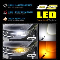 Alla Lighting 7444Na 7443 Led Switchback Turn Signal Lights Bulbs, Dual Color Amber Yellow/6000K White, Blinker Lamps/Parking Lights/Drl Super Bright 7442 7443-A 7443 Na 7444 Nak